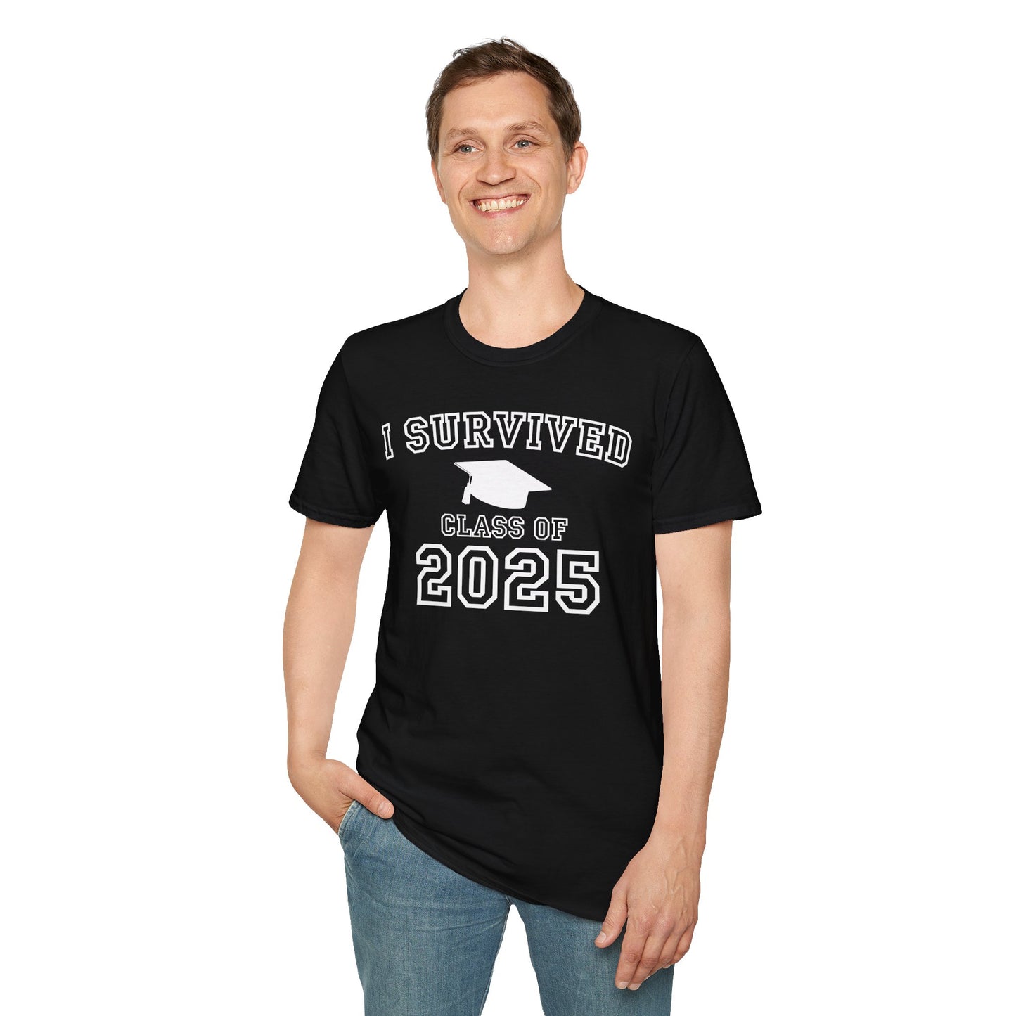 I Survived Class of 2025 Graduation Celebration T-Shirt, Class of 2025, Unisex Tee, Student Gift, College Graduation, Celebration Apparel